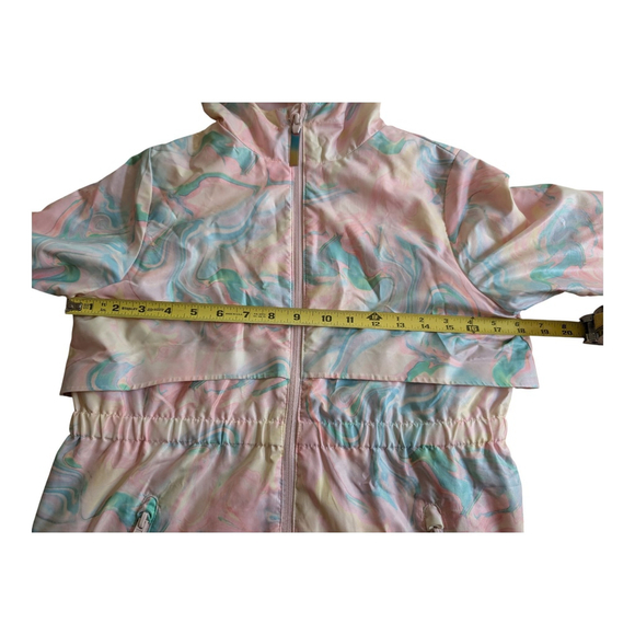 Champion C9 Rain Jacket Girls L Iridescent Bubble Print Swirl Zip Pocket - Picture 4 of 8